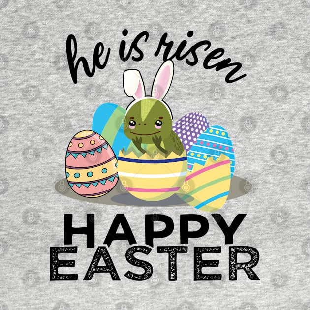 Cute Iguana Lizard Bunny Ears Easter Egg Hunt Risen Bible by alltheprints